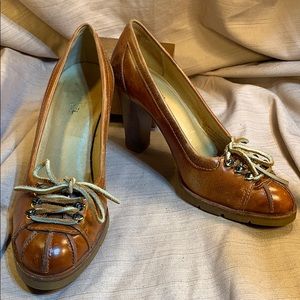 Michael Kors leather lace up heels preloved heels